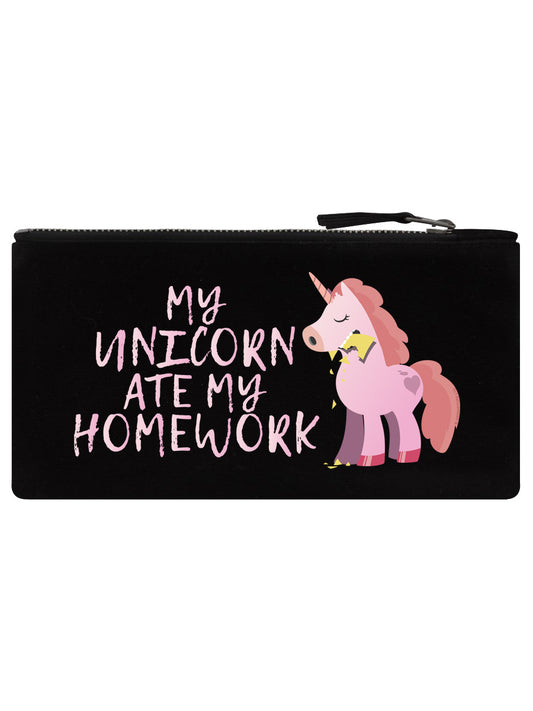 My Unicorn Ate My Homework Black Pencil Case