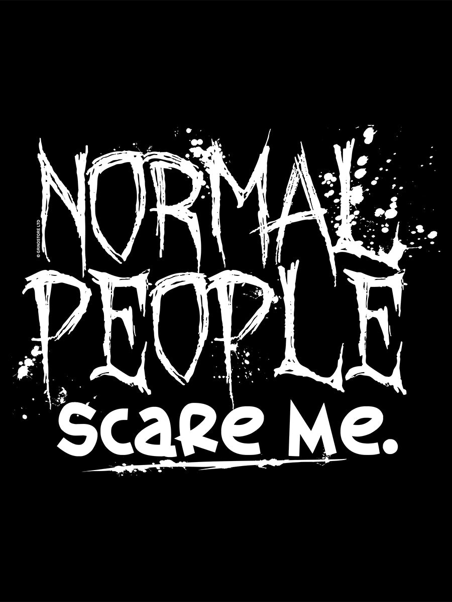 Normal People Scare Me Black Tote Bag