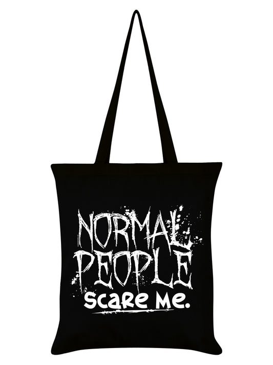 Normal People Scare Me Black Tote Bag