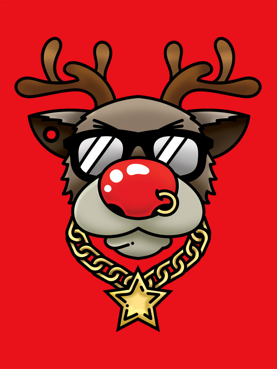 Bling Rudolph Red Santa Sack