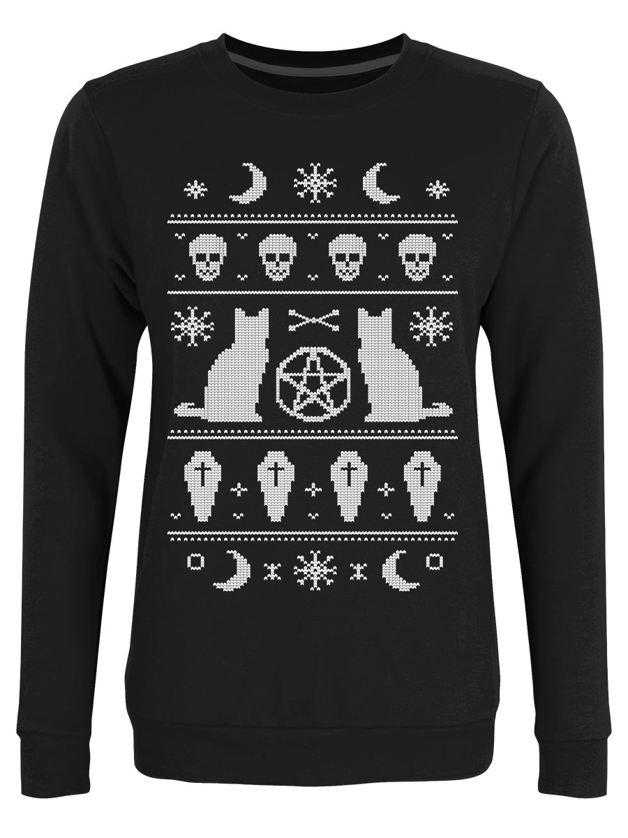 Bewitched Ladies Black Christmas Jumper