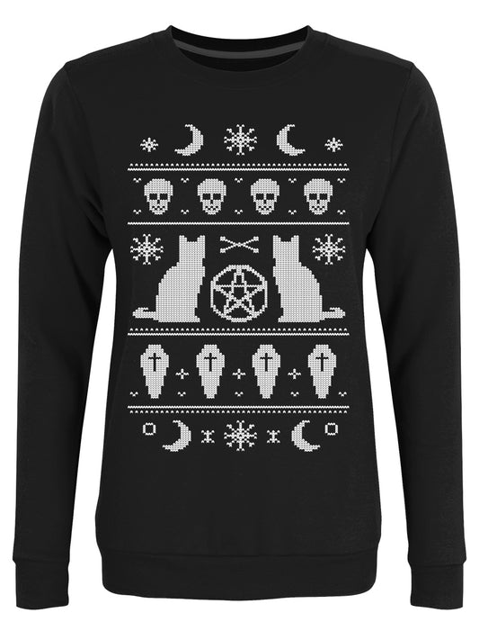 Bewitched Ladies Black Christmas Jumper