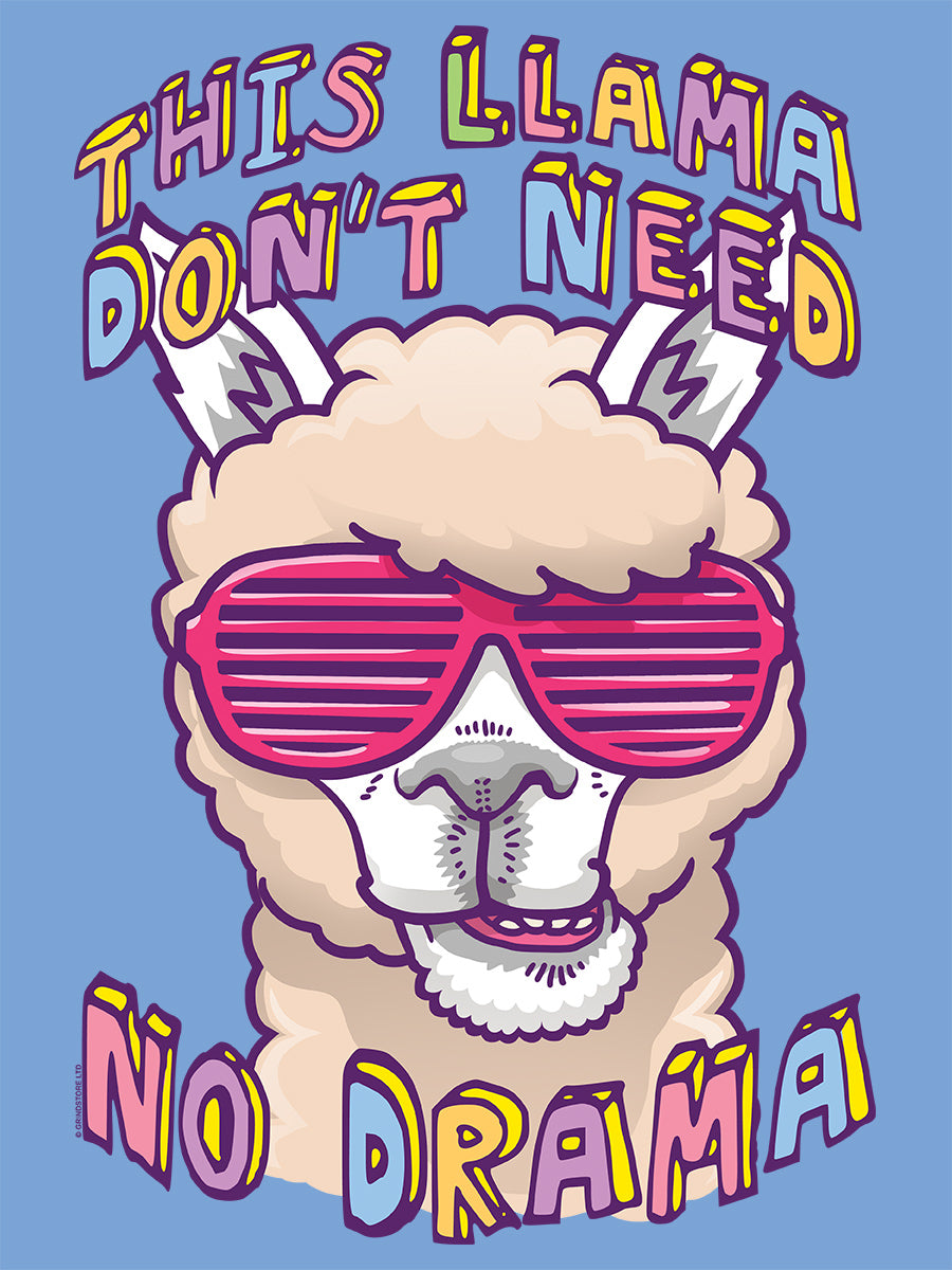 This Llama Don't Need No Drama Sky Blue Tote Bag