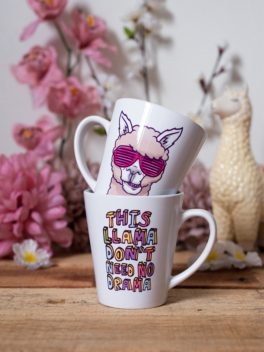 This Llama Don't Need No Drama Latte Mug