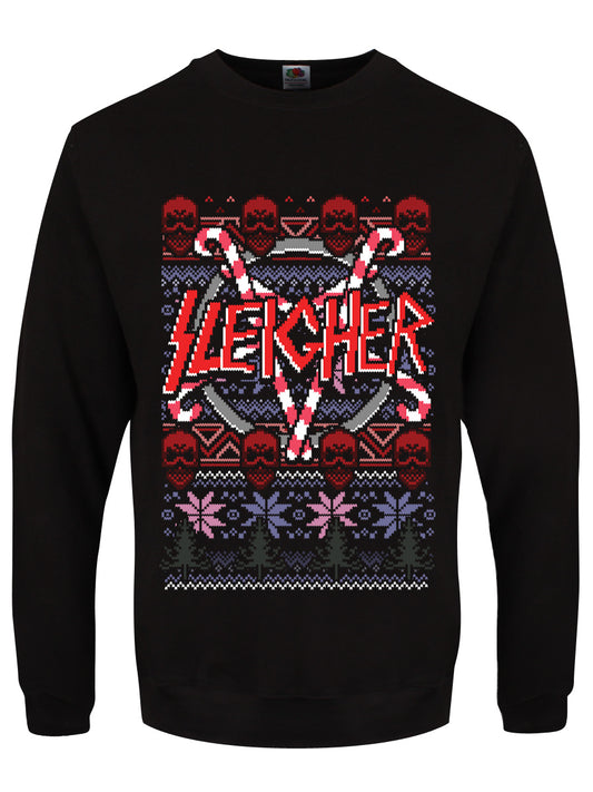 Sleigher Men's Black Christmas Jumper