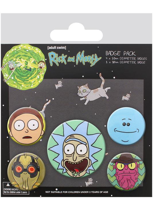 Rick and Morty Heads Badge Pack