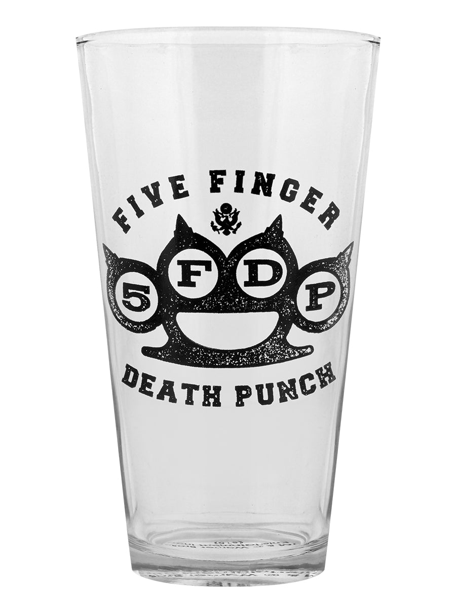 Five Finger Death Punch Knuckle Logo Drinking Glass