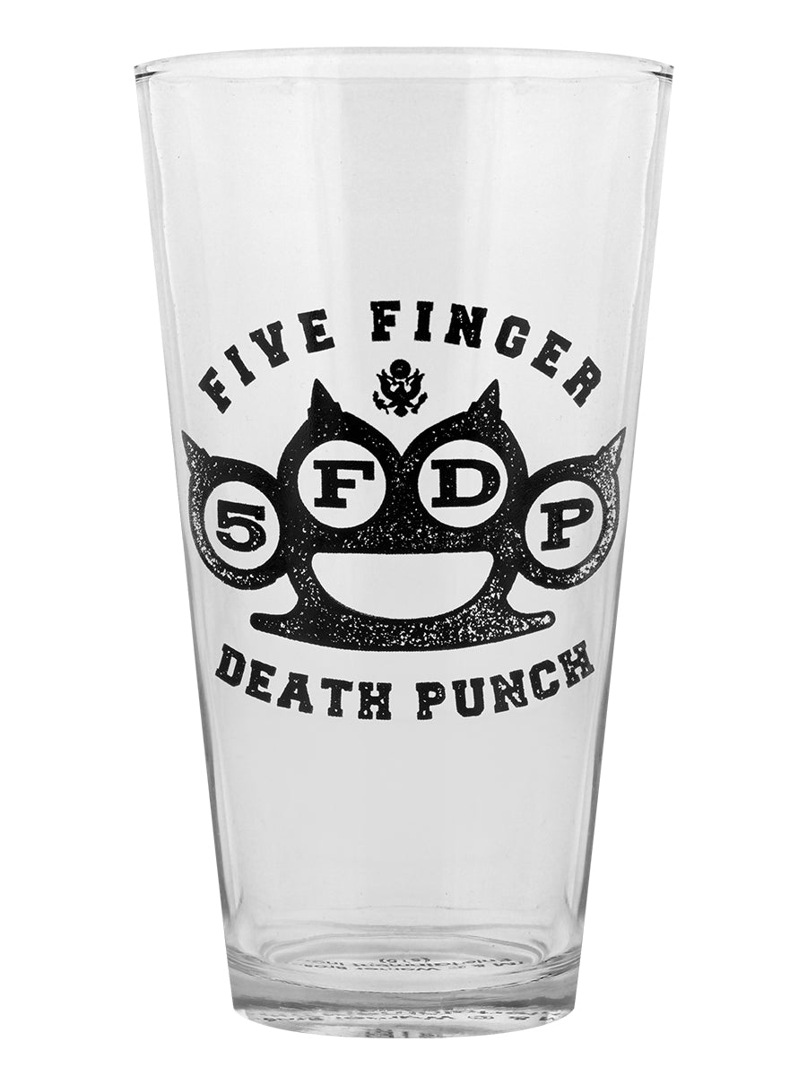 Five Finger Death Punch Knuckle Logo Drinking Glass