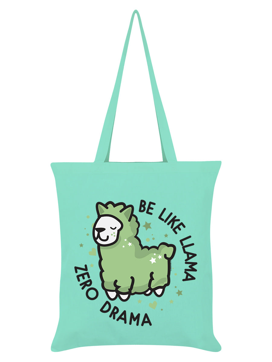 Be Like Llama Zero Drama Mint Green Tote Bag