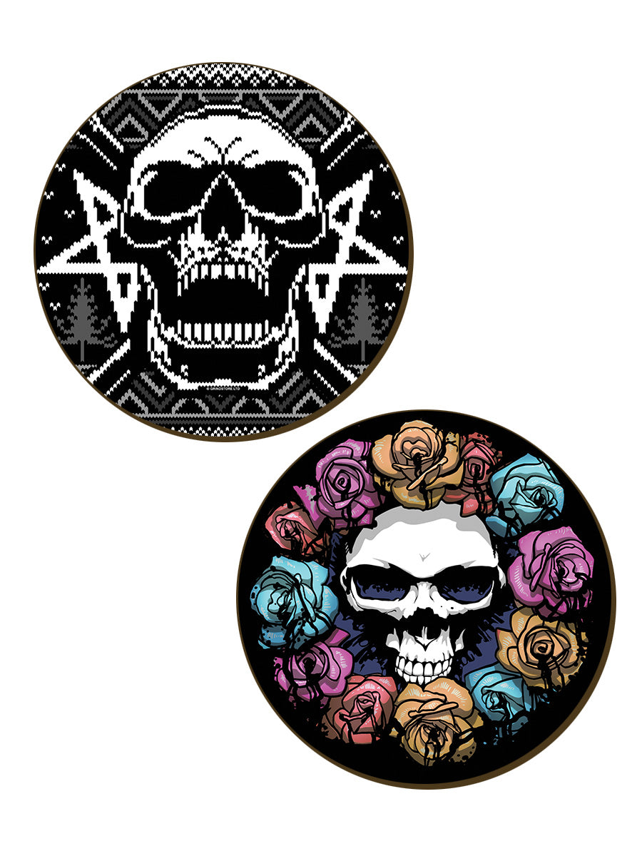 Skull Frenzy 4 Piece Coaster Set