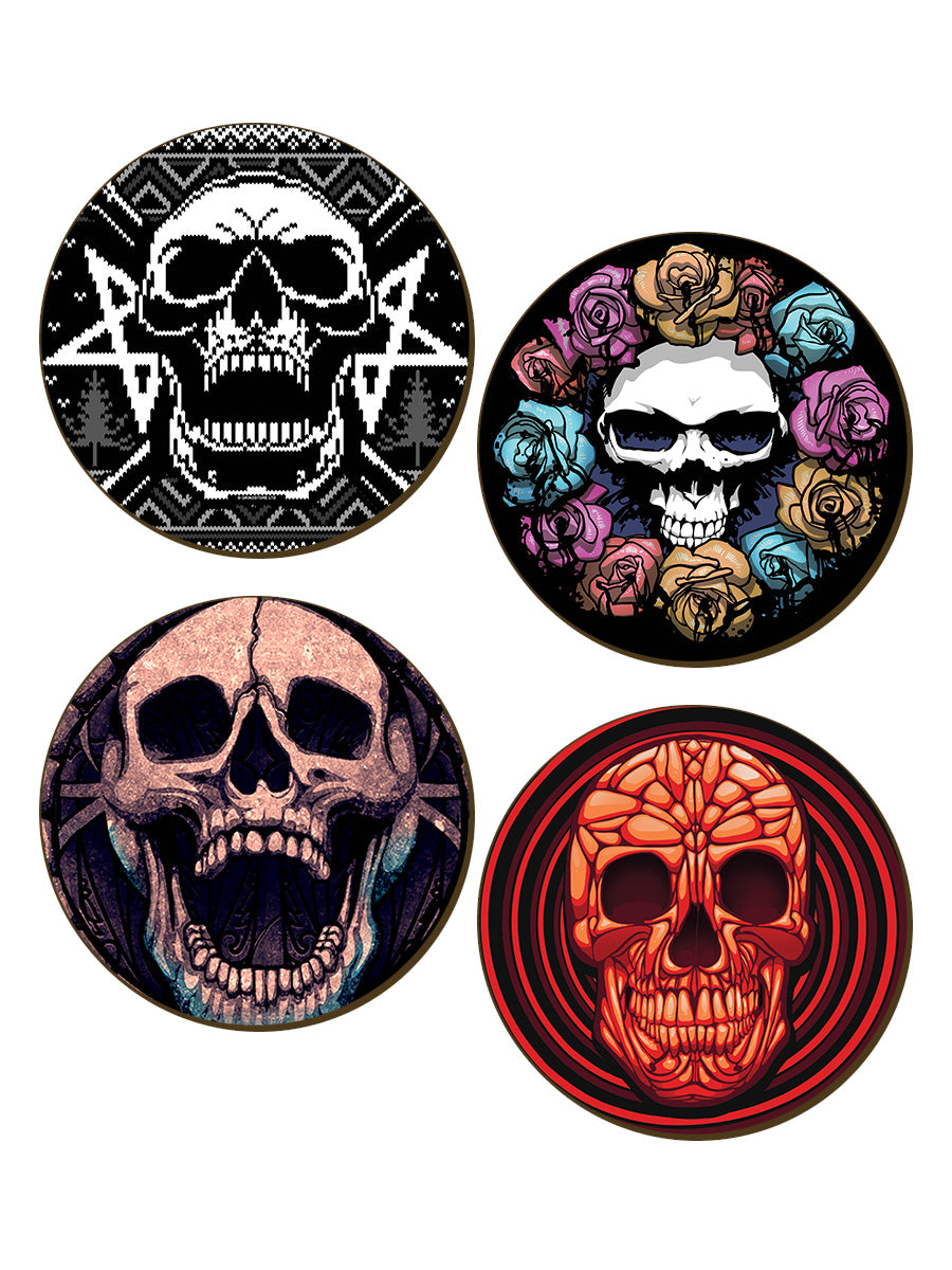 Skull Frenzy 4 Piece Coaster Set