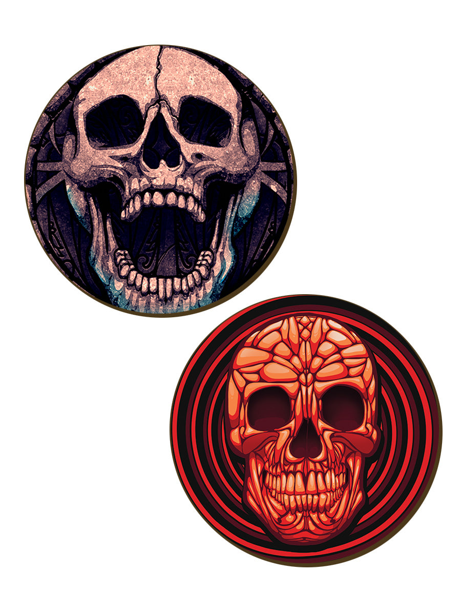 Skull Frenzy 4 Piece Coaster Set