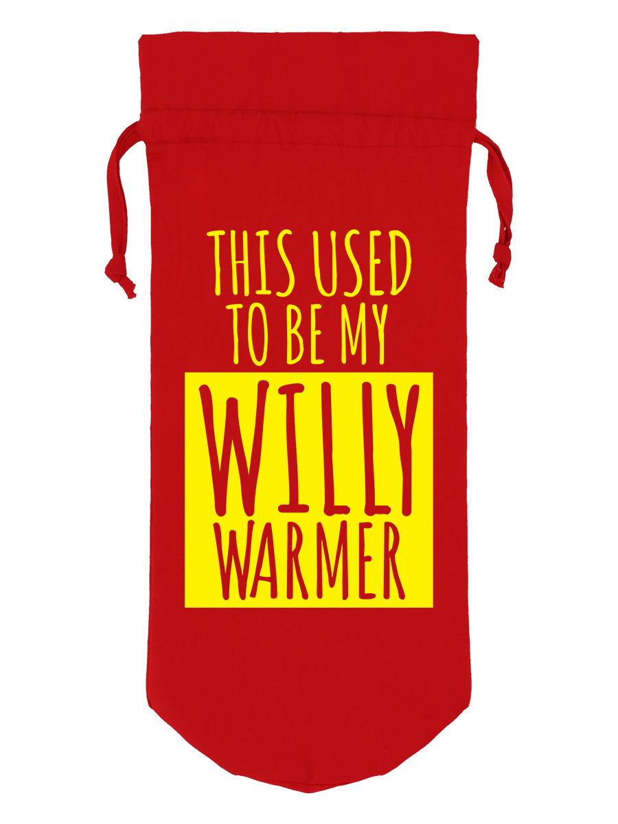 This Used To Be My Willy Warmer Red Cotton Drawstring Bottle Bag