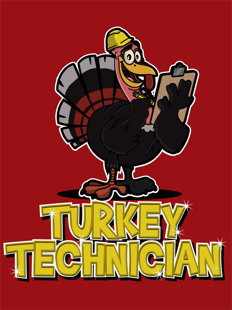 Turkey Technician Red Christmas Apron