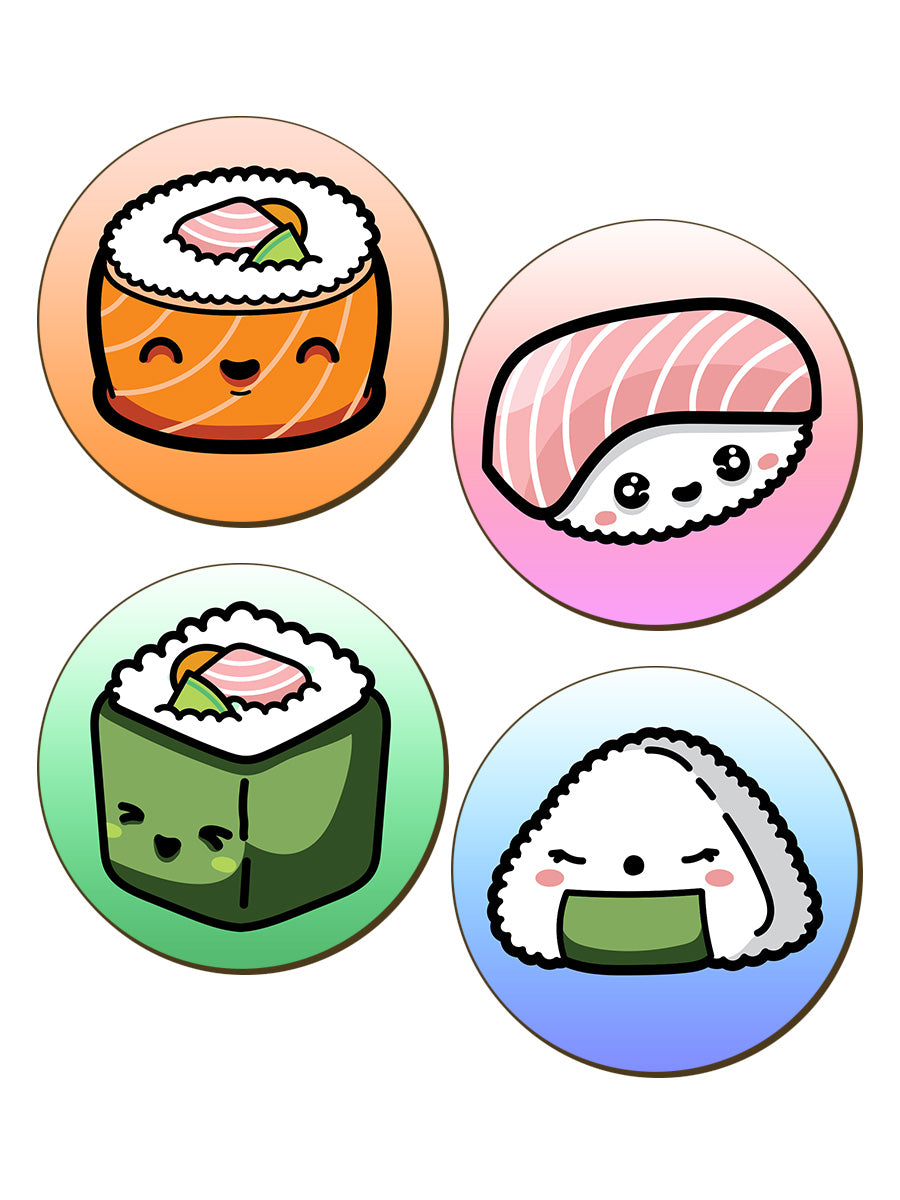 Kawaii Sushi - 4 Piece Coaster Set