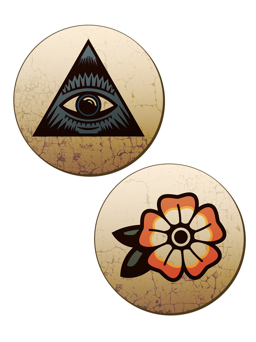 Traditional Tattoos - 4 Piece Coaster Set