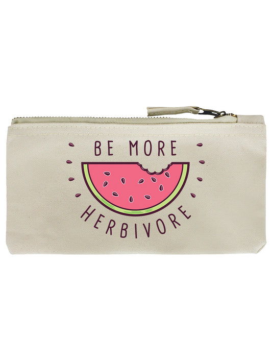 Be More Herbivore Cream Pencil Case