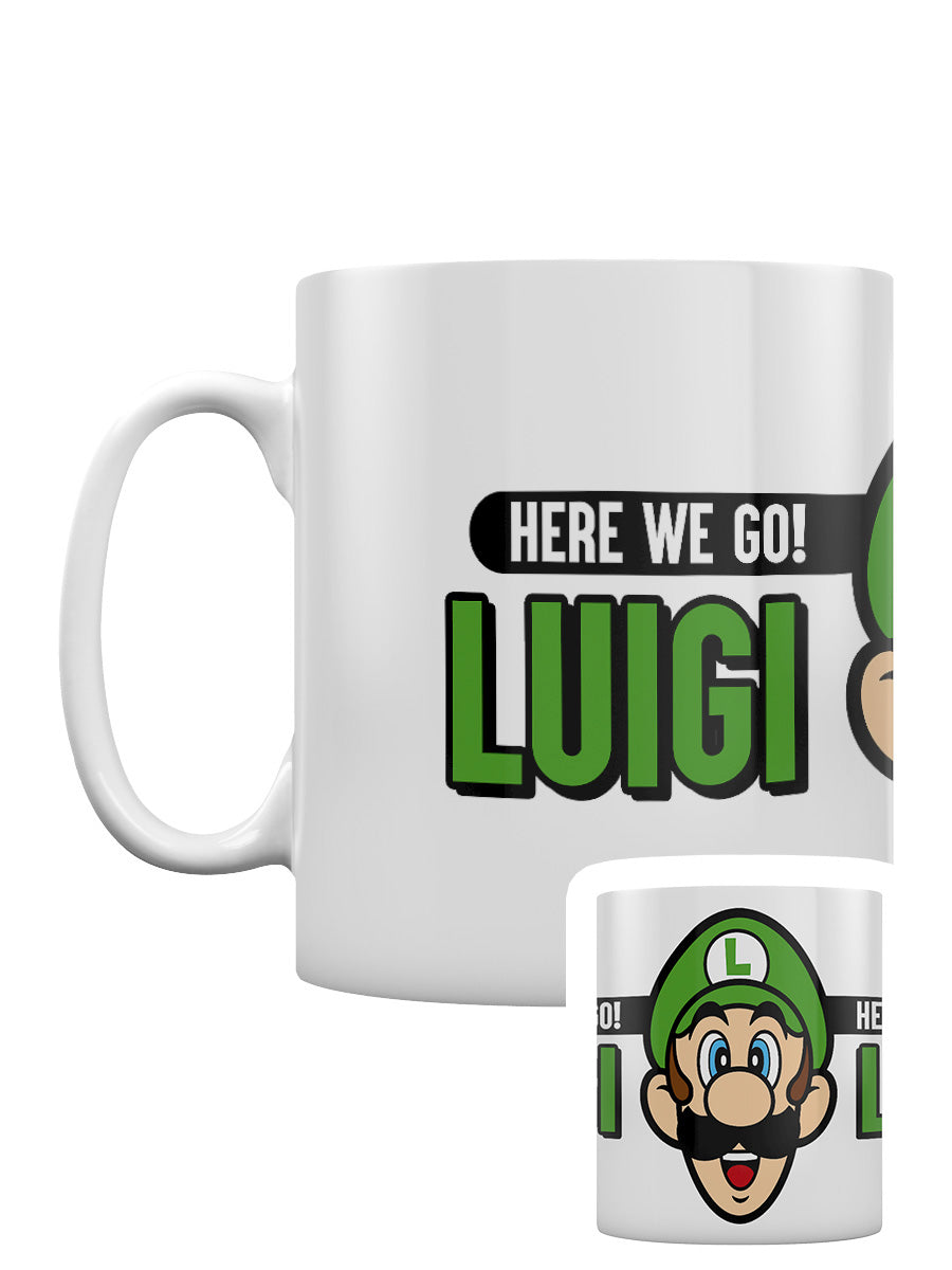 Super Mario Here We Go Luigi Boxed Mug