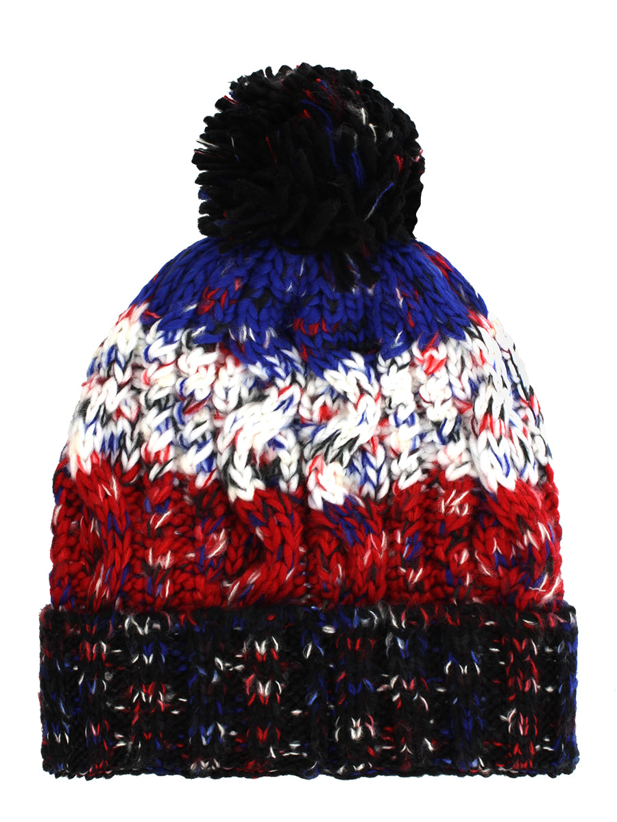 Black Jacks Corkscrew Pom Pom Beanie