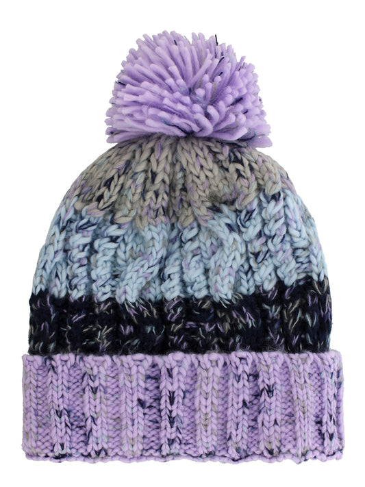 Lavender Fizz Corkscrew Pom Pom Beanie