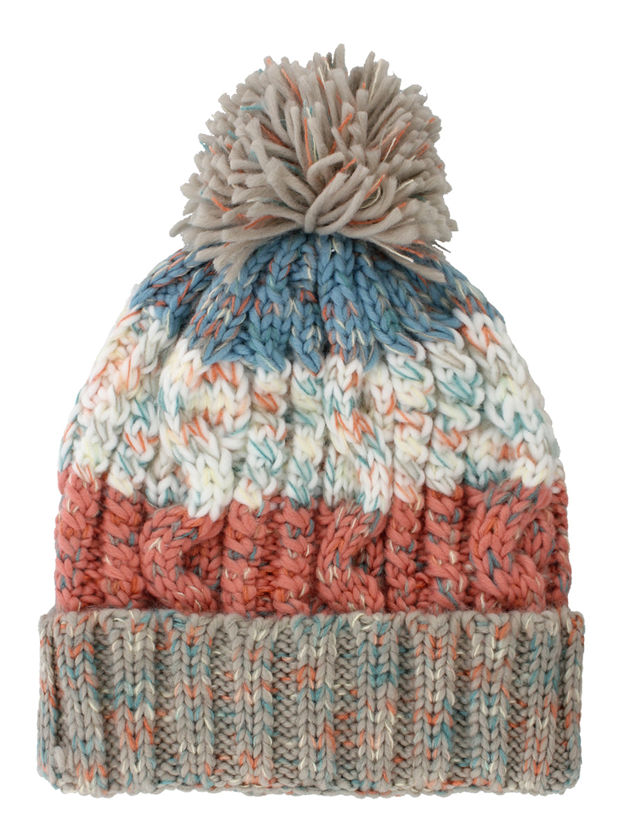 Milkshake Mix Corkscrew Pom Pom Beanie