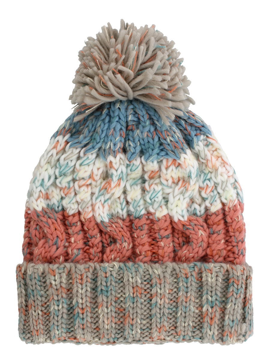 Milkshake Mix Corkscrew Pom Pom Beanie