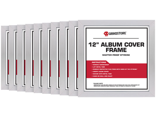 12" Record Cover Album Frame - Silver - 10 PACK