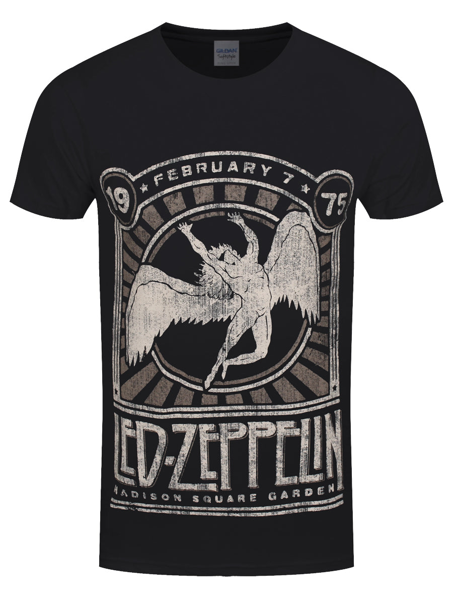 Led Zeppelin Madison Square Garden 1975 Men's Black T-Shirt