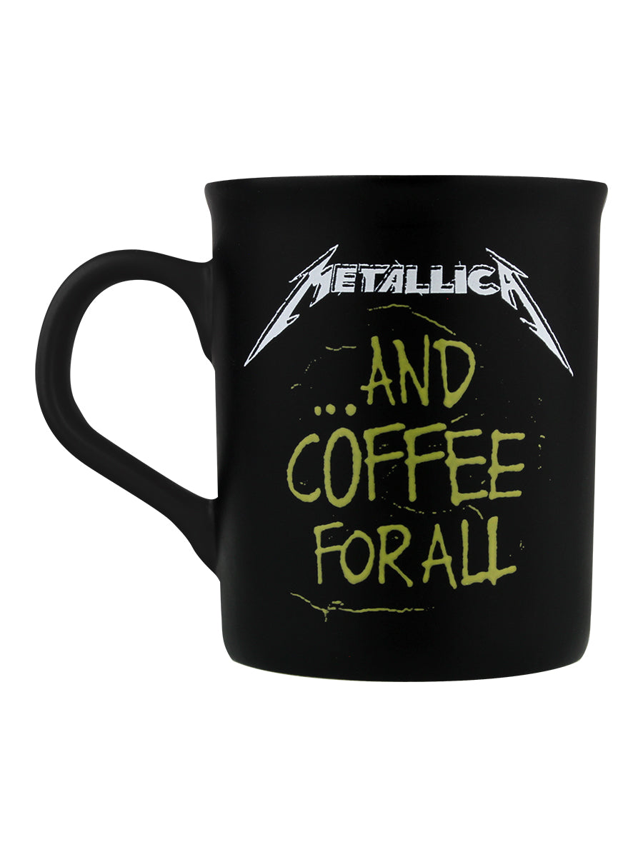 Metallica And Coffee For All Matte Black Mug