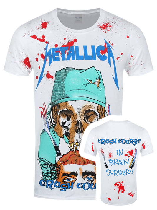 Metallica Crash Course In Brain Surgery Men's All Over Print White T-Shirt