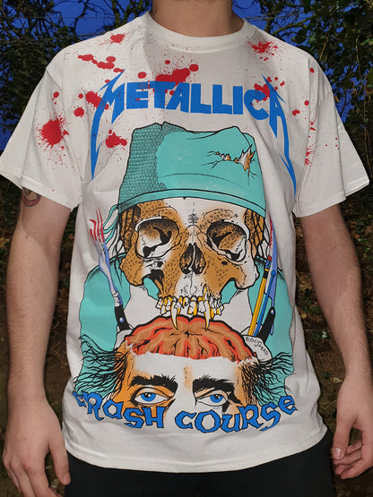 Metallica Crash Course In Brain Surgery Men's All Over Print White T-Shirt