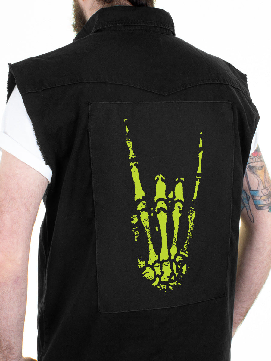 Skeleton Rock Hand Backpatch