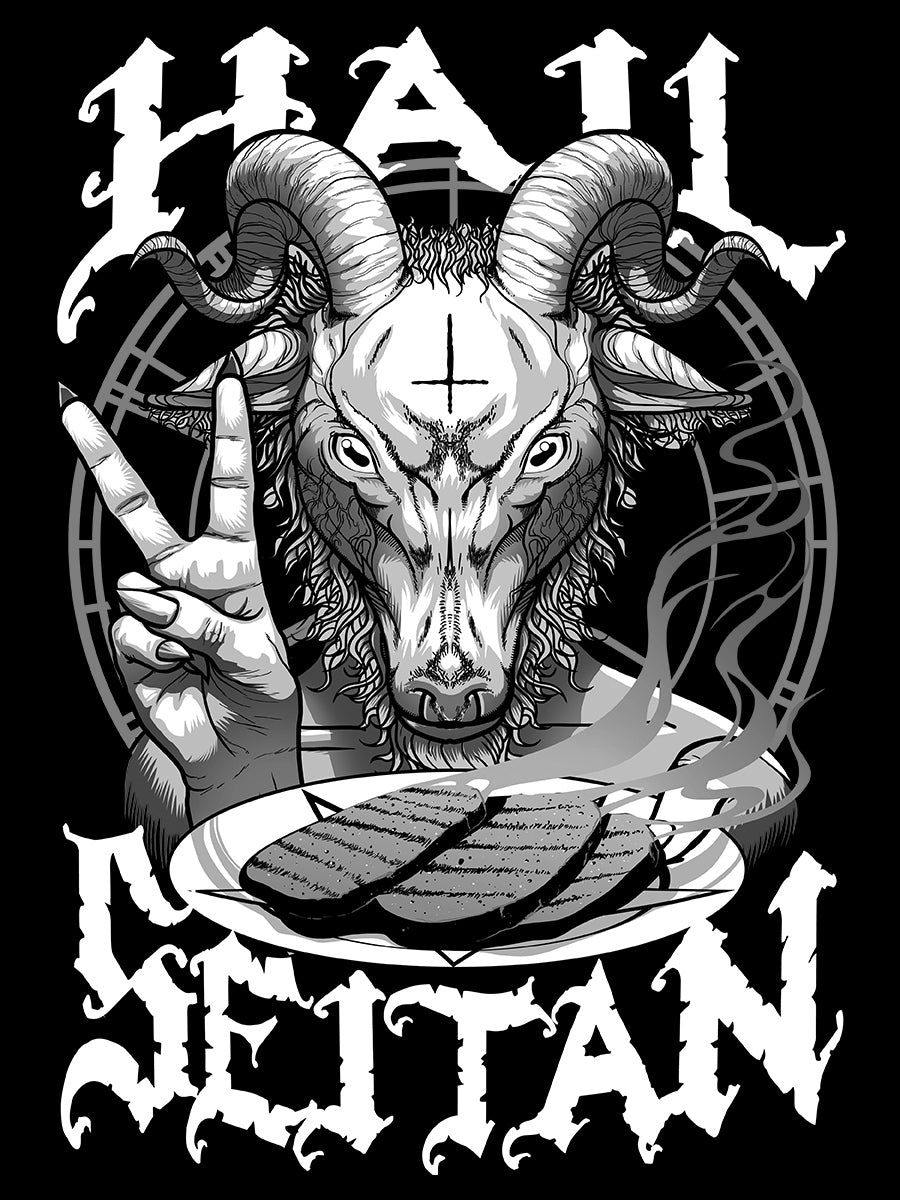 Hail Seitan Men's Black T-Shirt