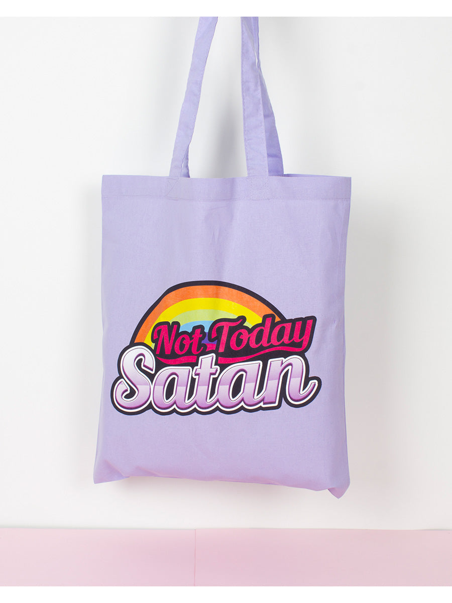 Not Today Satan Lilac Tote Bag