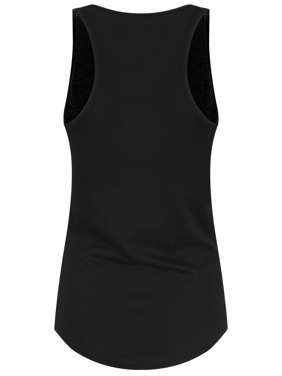 Death Head Moth Ladies Black Floaty Tank