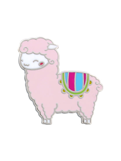 Baby Pink Llama Enamel Pin Badge