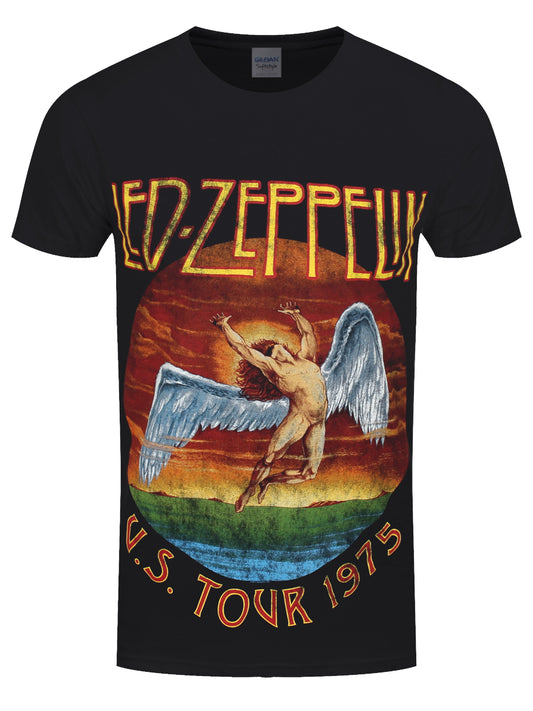 Led Zeppelin - USA Tour 1975 Men's Black T-Shirt