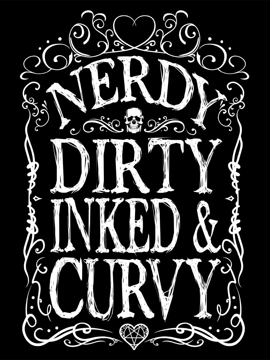 Nerdy Dirty Inked & Curvy Black Tote Bag