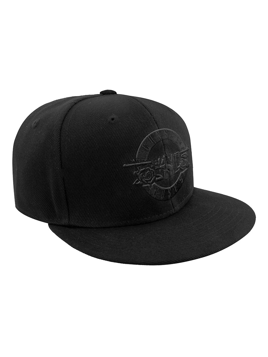 Guns N Roses Circle Logo With Printed Peak Black Snapback Cap