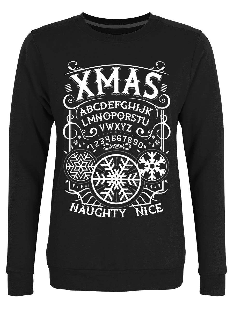 Xmas Ouija Ladies Black Christmas Jumper