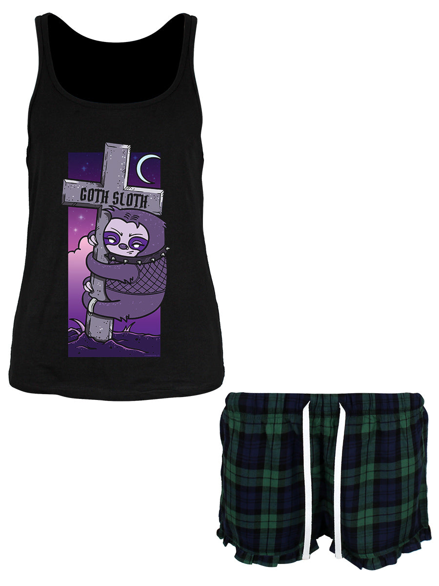 Goth Sloth Ladies Short Pyjama Set