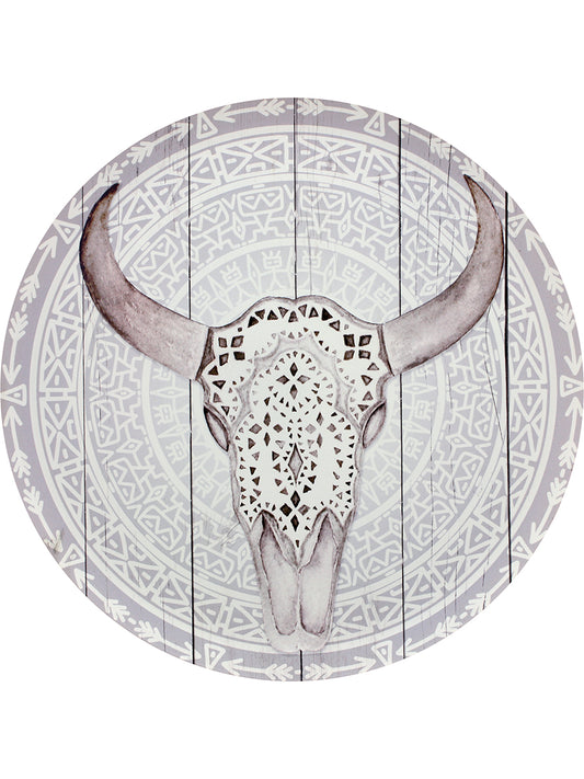 Bull Skull Decorative Tin Plate