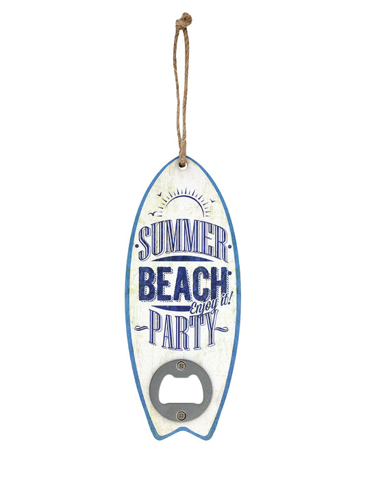 Summer Beach Party Surf Board Shaped Bottle Opener