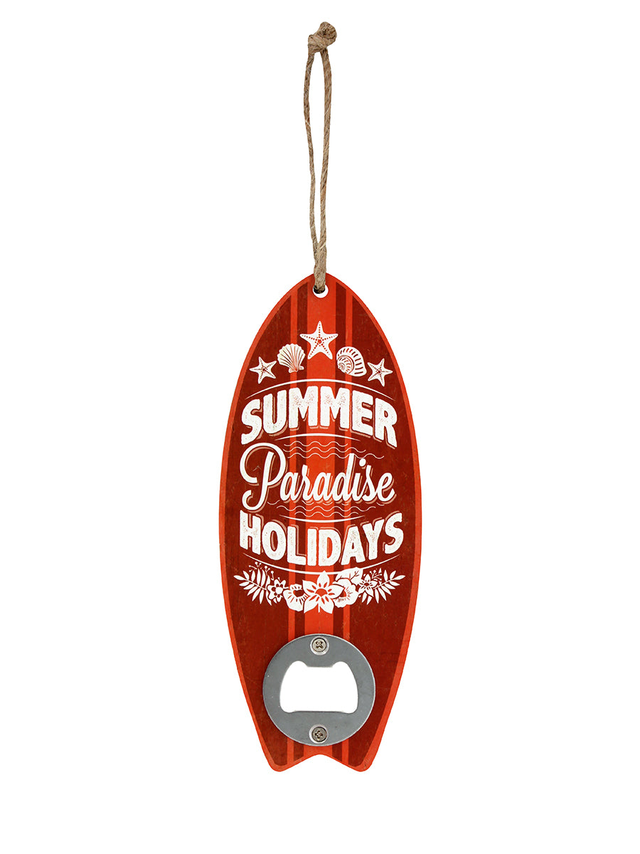 Summer Holidays Surf Board Shaped Bottle Opener