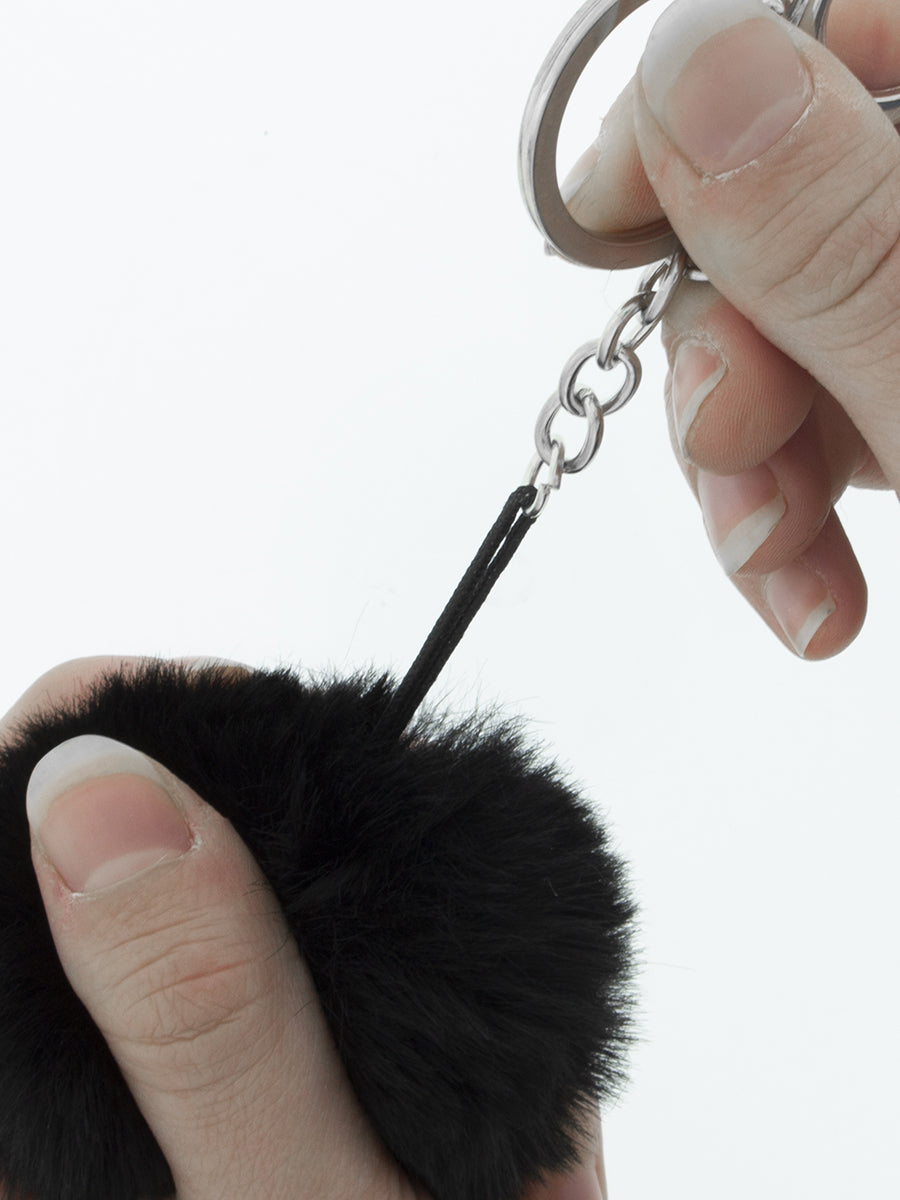 Black Pom Pom Key Chain