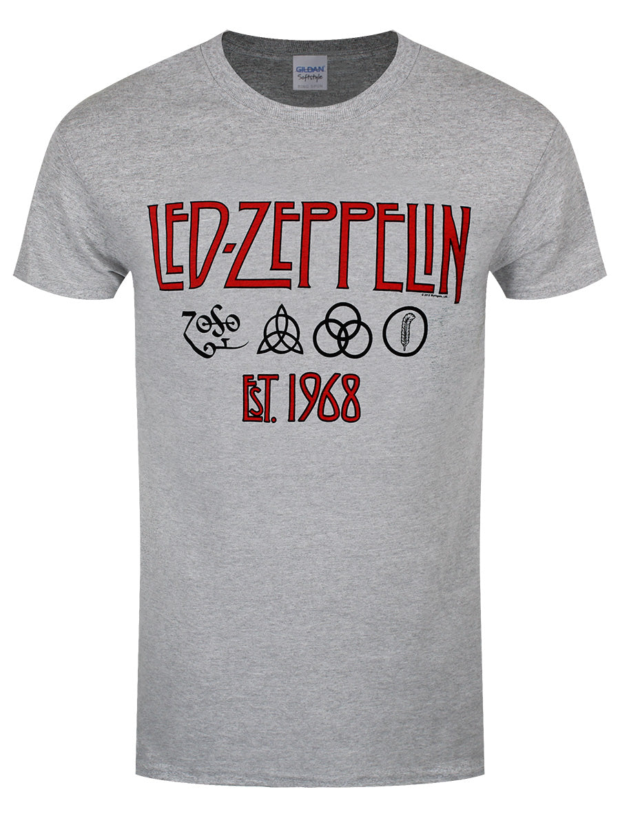 Led Zeppelin Symbols Est 68 Men's Sports Grey T-Shirt