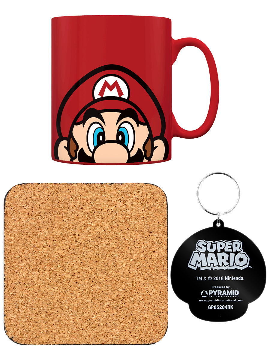 Super Mario Mug Coaster And Keyring Set