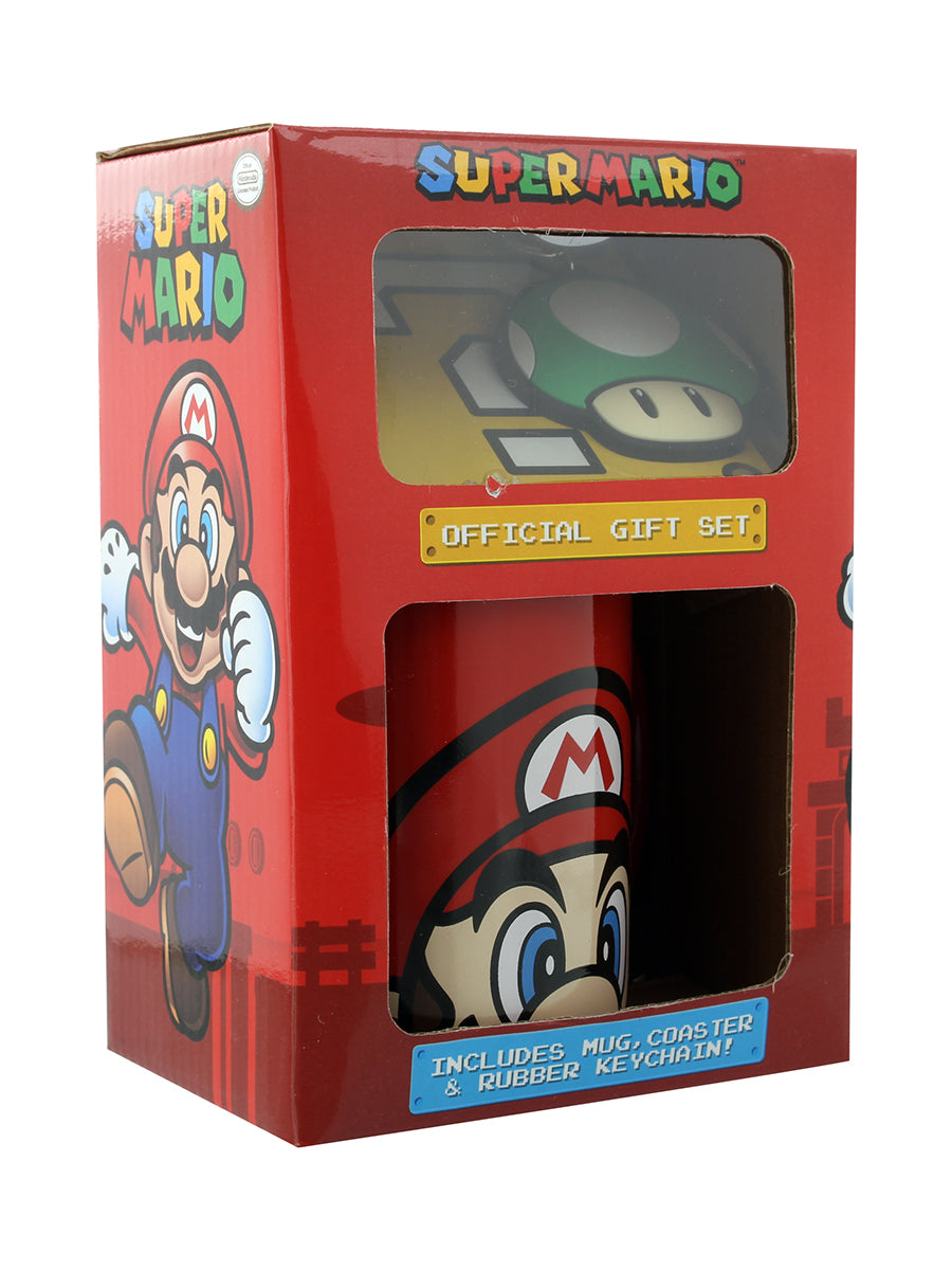 Super Mario Mug Coaster And Keyring Set