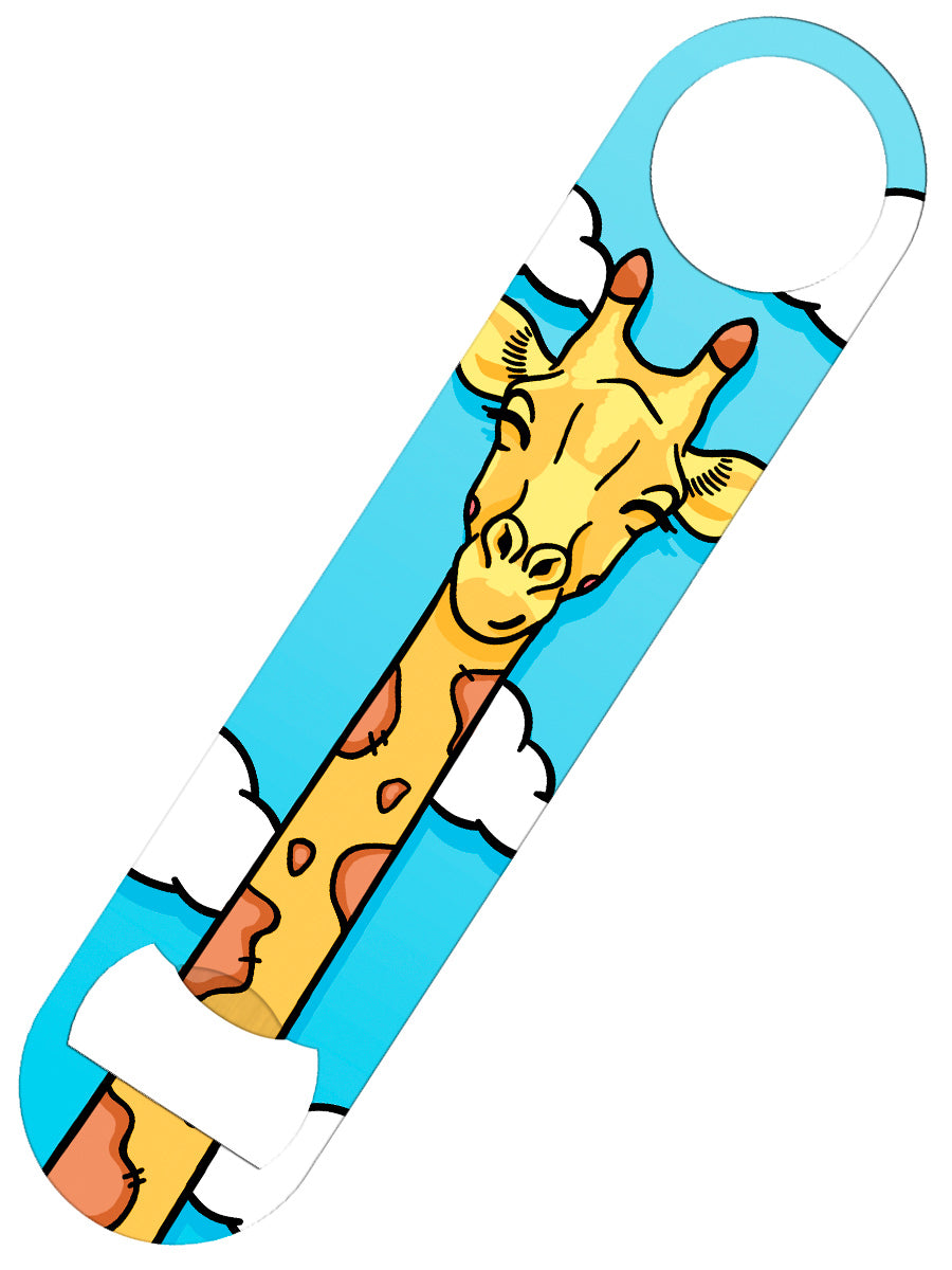 Giraffe Head In The Clouds White Bar Blade Bottle Opener