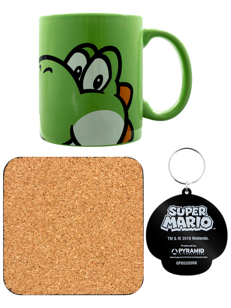 Super Mario Yoshi Mug, Coaster and Keyring Set